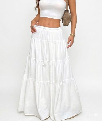Jupe Maxi Blanche Texturée