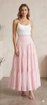 Jupe Longue Rose Pastel à Volants – Esprit Bohème Chic