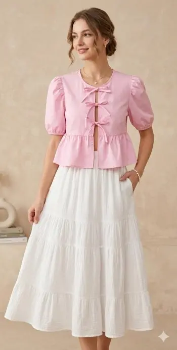 Blouse Romantique Blanche en Broderie Anglaise